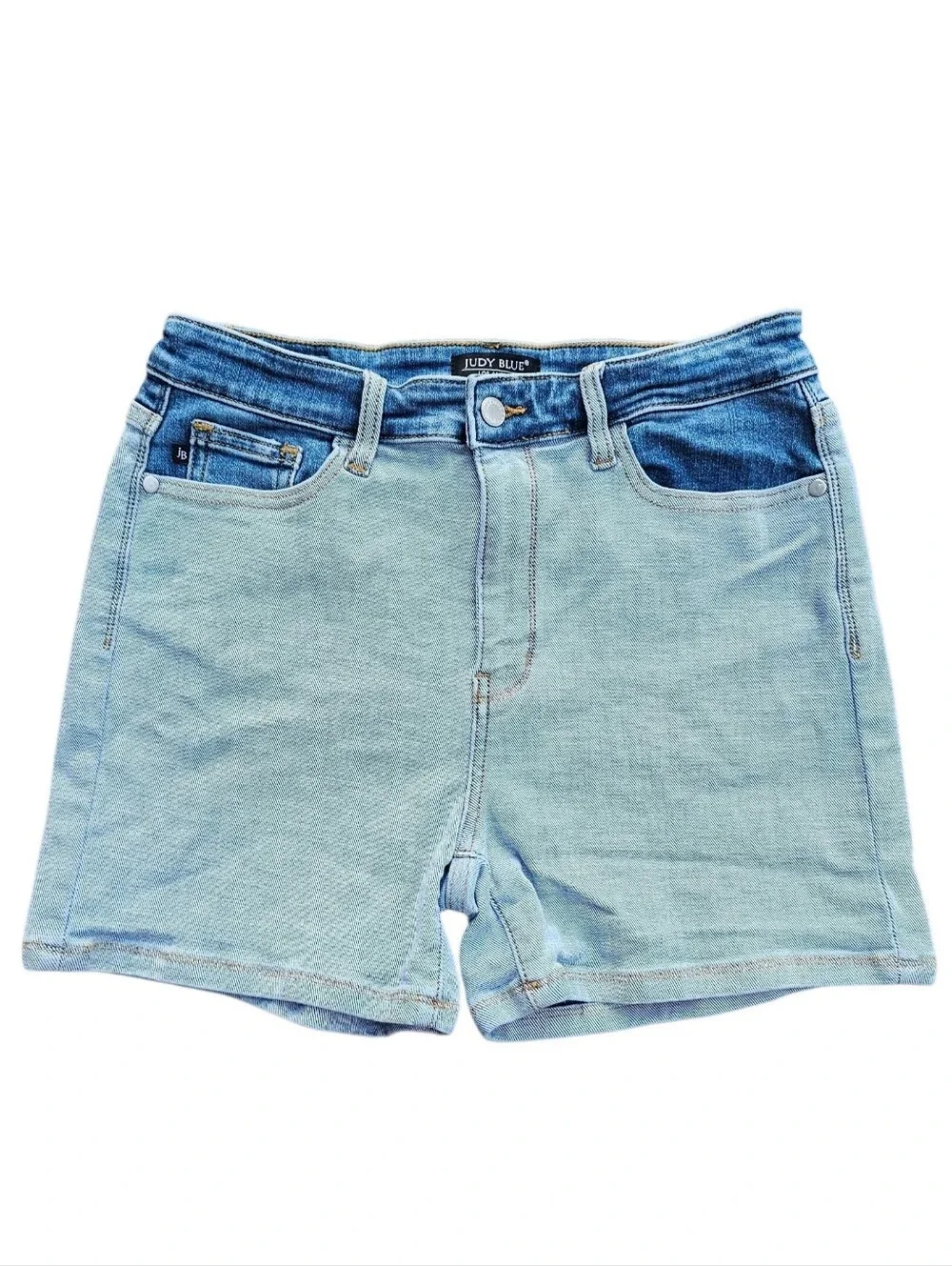 Judy Blue Juliet Two Tone Wash Denim Shorts Color Block